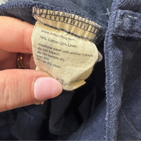 Folk Navy Blue Linen Pants size 4 - Picture 4 of 4